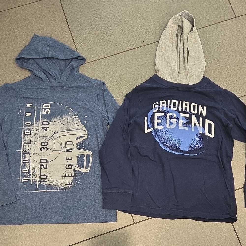 Place Blue and Gray Football Graphic Hoodies